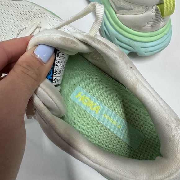 Hoka One One Bondi 8 - Blanc De Blanc - Sunlit Ocean Blue Green Women's Size 7 - Picture 5 of 8